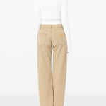 Jeans con bottoni in beige Mm6 maison margiela - donna 