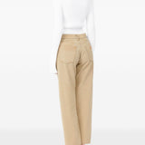 Jeans con bottoni in beige Mm6 maison margiela - donna 