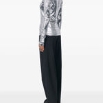 Top a maniche lunghe con decorazioni in argento Mm6 maison margiela - donna 