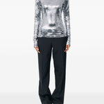 Top a maniche lunghe con decorazioni in argento Mm6 maison margiela - donna 