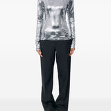 Top a maniche lunghe con decorazioni in argento Mm6 maison margiela - donna 