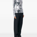 Top a maniche lunghe con decorazioni in argento Mm6 maison margiela - donna 