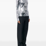 Top a maniche lunghe con decorazioni in argento Mm6 maison margiela - donna 
