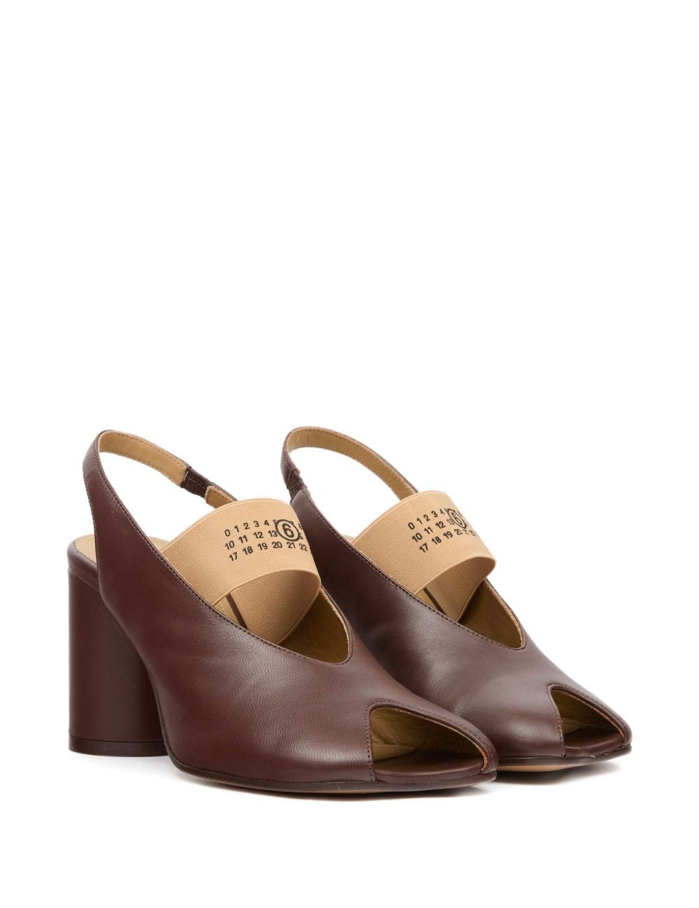 Sandali con punta aperta in marrone Mm6 maison margiela - donna 
