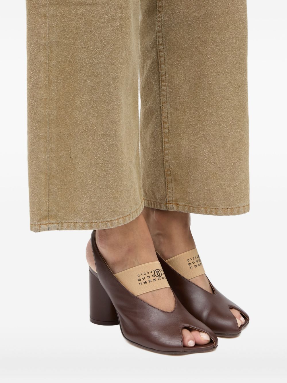 Sandali con punta aperta in marrone Mm6 maison margiela - donna 