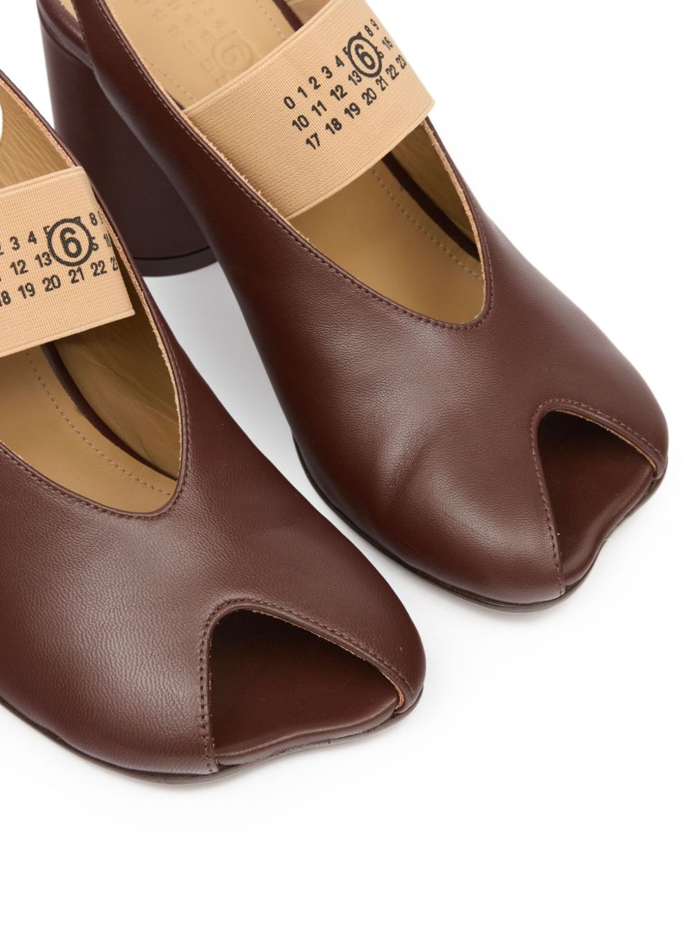 Sandali con punta aperta in marrone Mm6 maison margiela - donna 