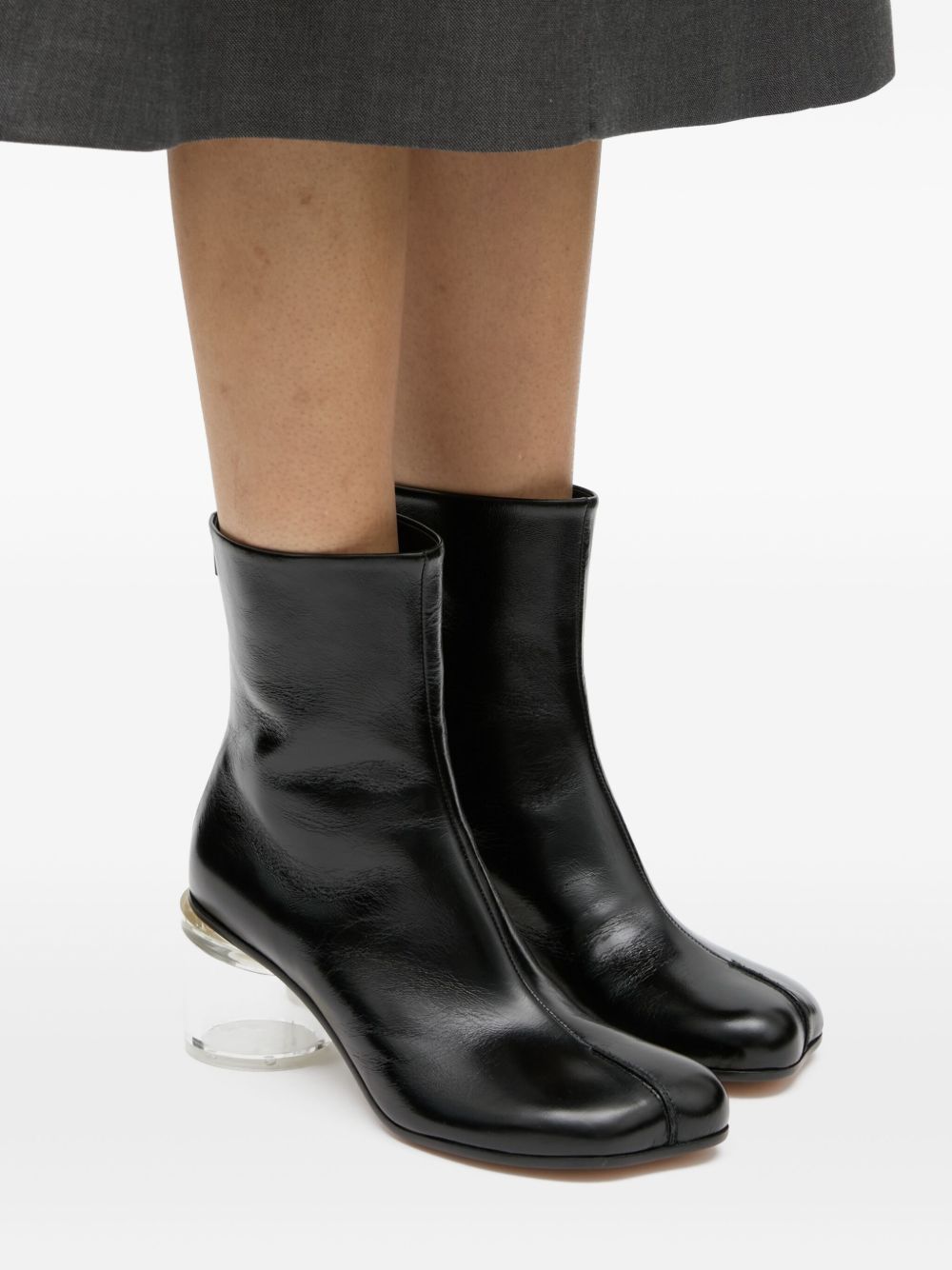 Stivaletti con tacco largo in nero Mm6 maison margiela - donna 