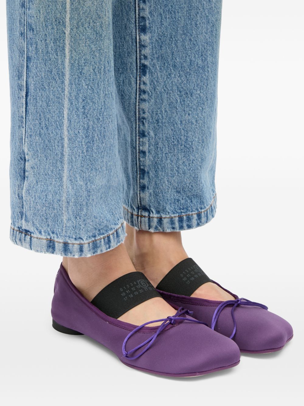 Ballerine anatomiche con fiocco in viola Mm6 maison margiela - donna 