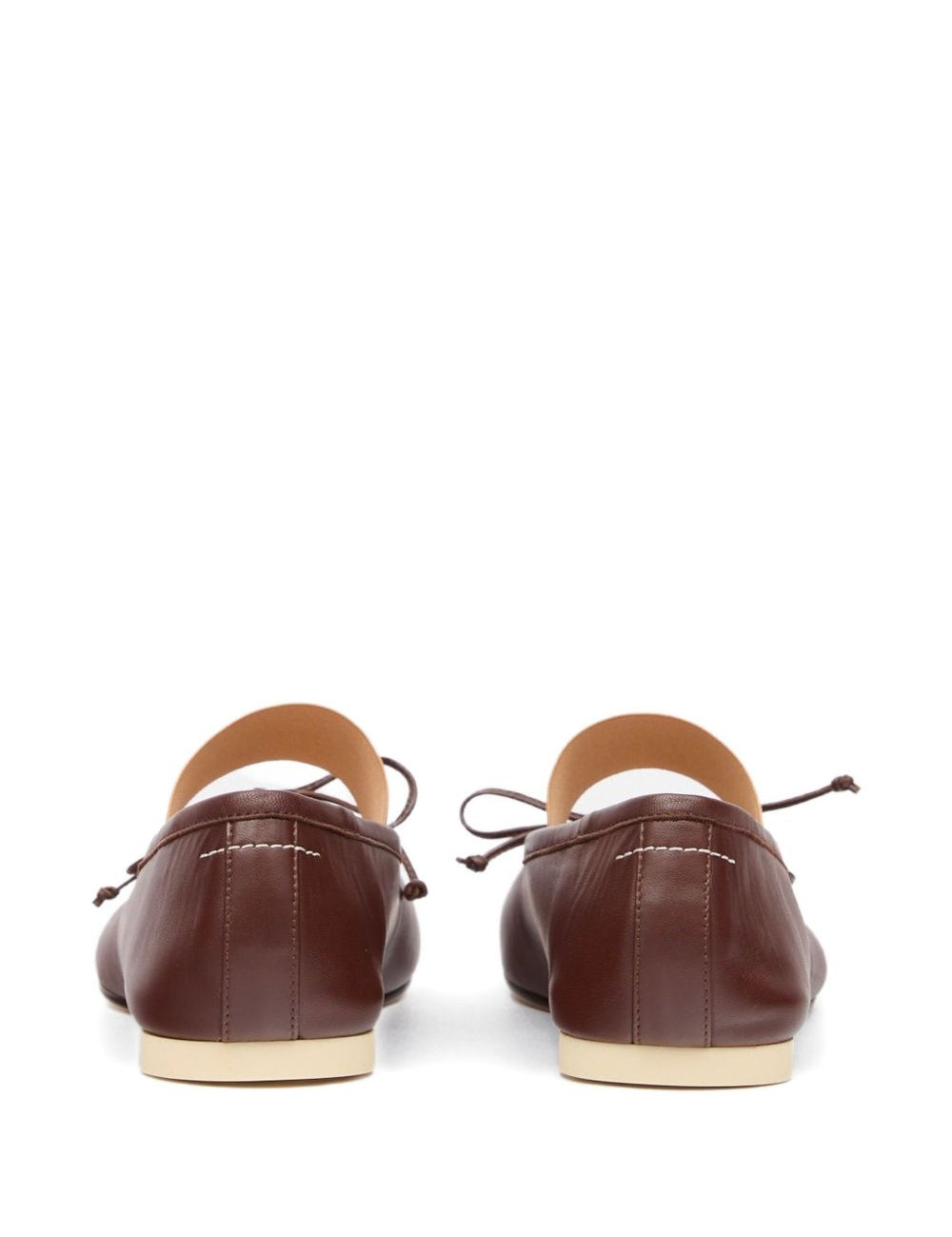Ballerina con elastico con logo in marrone Mm6 maison margiela - donna 