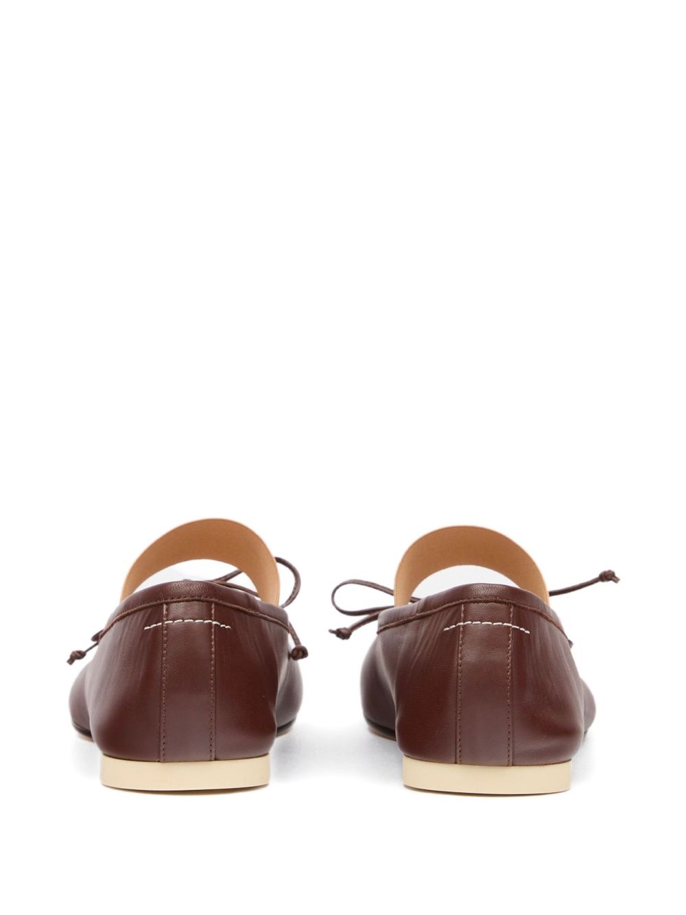 Ballerina con elastico con logo in marrone Mm6 maison margiela - donna 