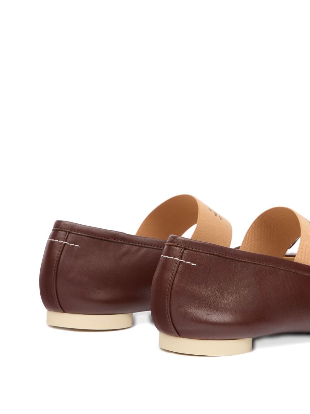 Ballerina con elastico con logo in marrone Mm6 maison margiela - donna 