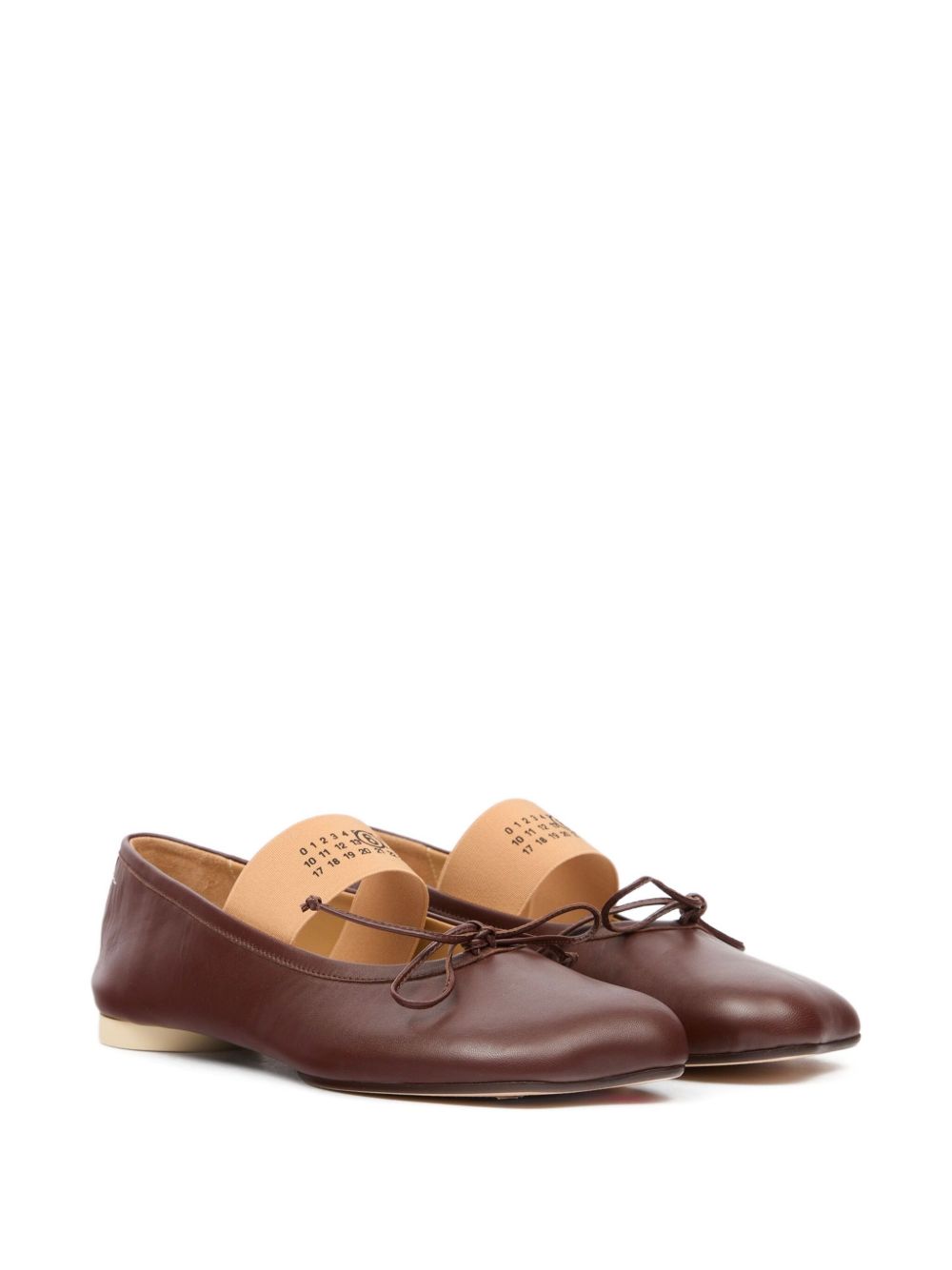 Ballerina con elastico con logo in marrone Mm6 maison margiela - donna 