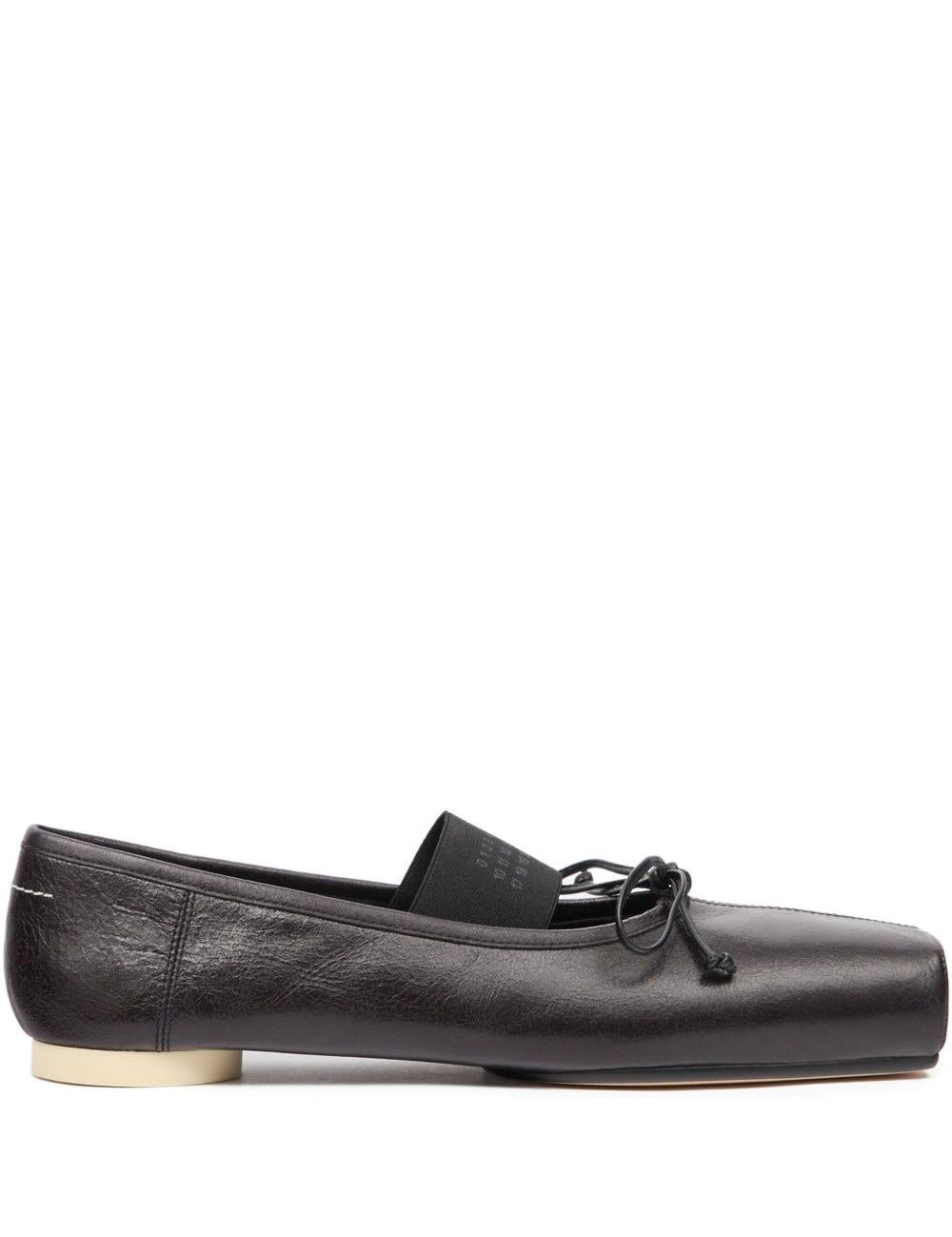 Ballerina con elastico con logo in nero Mm6 maison margiela - donna 