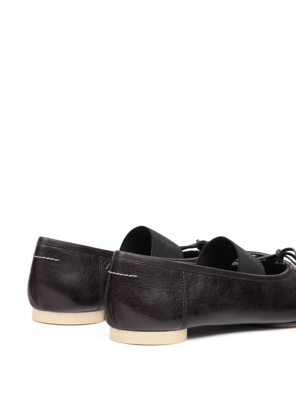 Ballerina con elastico con logo in nero Mm6 maison margiela - donna 