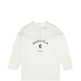 T-shirt a maniche lunghe con dettaglio trasparente in bianco Mm6 maison margiela - donna 