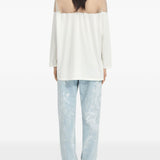 T-shirt a maniche lunghe con dettaglio trasparente in bianco Mm6 maison margiela - donna 