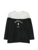 T-shirt a maniche lunghe con pannello trasparente in nero Mm6 maison margiela - donna