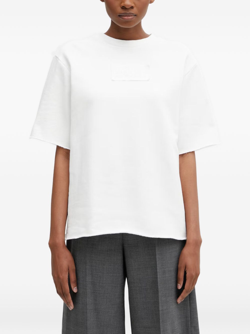 T-shirt a maniche corte con logo in bianco Mm6 maison margiela - unisex 