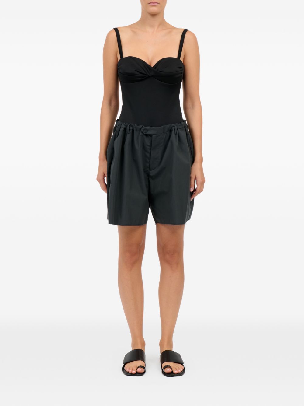 Shorts con pieghe in grigio Mm6 maison margiela - donna 
