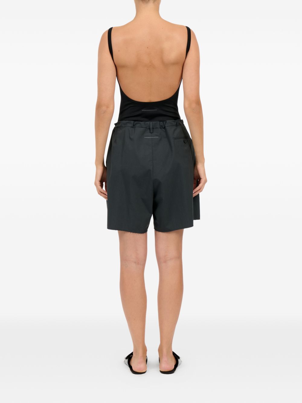 Shorts con pieghe in grigio Mm6 maison margiela - donna 