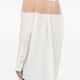 Camicia lunga con inserto trasparente in bianco Mm6 maison margiela - donna 