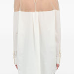 Camicia lunga con inserto trasparente in bianco Mm6 maison margiela - donna 