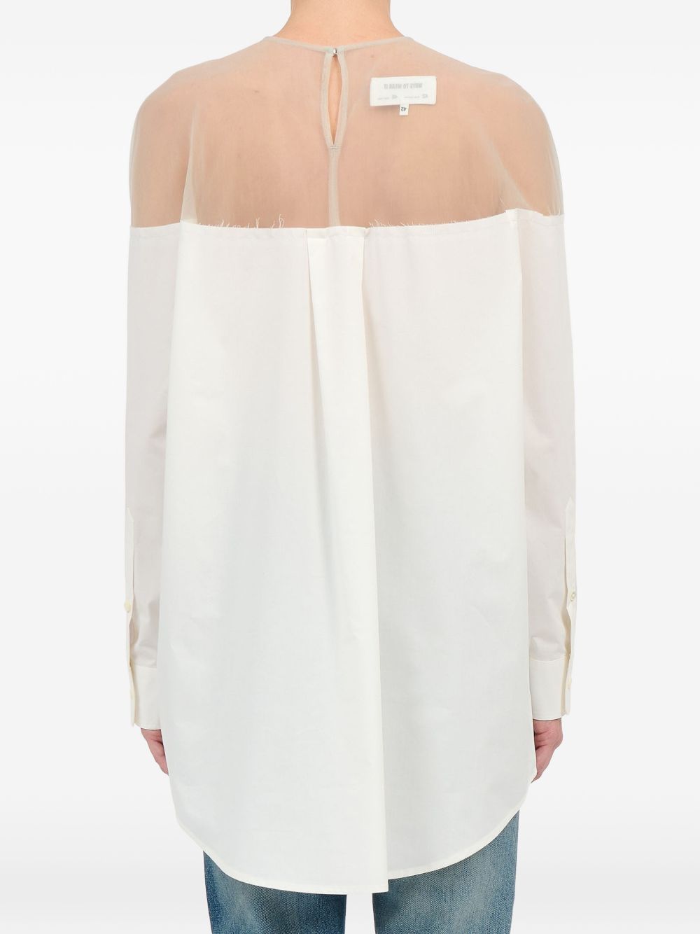 Camicia lunga con inserto trasparente in bianco Mm6 maison margiela - donna 