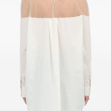 Camicia lunga con inserto trasparente in bianco Mm6 maison margiela - donna 