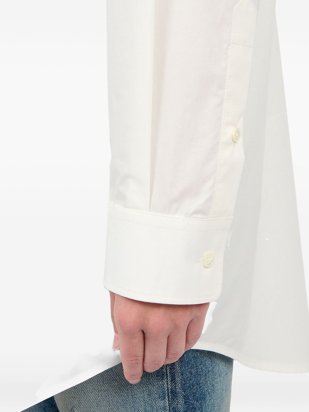 Camicia lunga con inserto trasparente in bianco Mm6 maison margiela - donna 