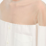 Camicia lunga con inserto trasparente in bianco Mm6 maison margiela - donna 