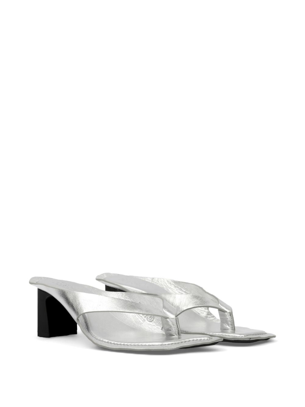 Sandali metallizzati in argento Mm6 maison margiela - donna 