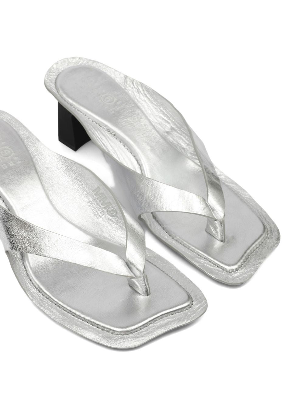 Sandali metallizzati in argento Mm6 maison margiela - donna 