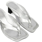 Sandali metallizzati in argento Mm6 maison margiela - donna 