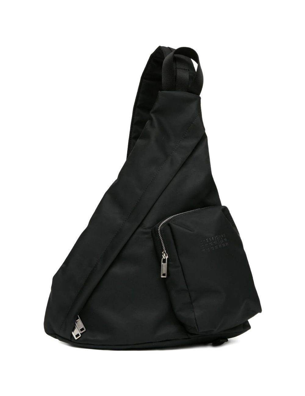 Borsa a tracolla asimmetrica con zip in nero Mm6 maison margiela - donna 