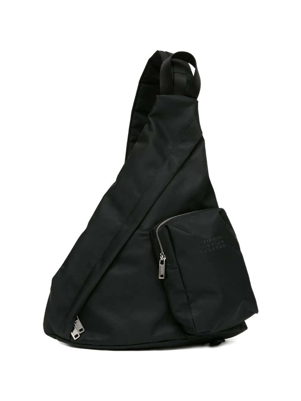 Borsa a tracolla asimmetrica con zip in nero Mm6 maison margiela - donna 
