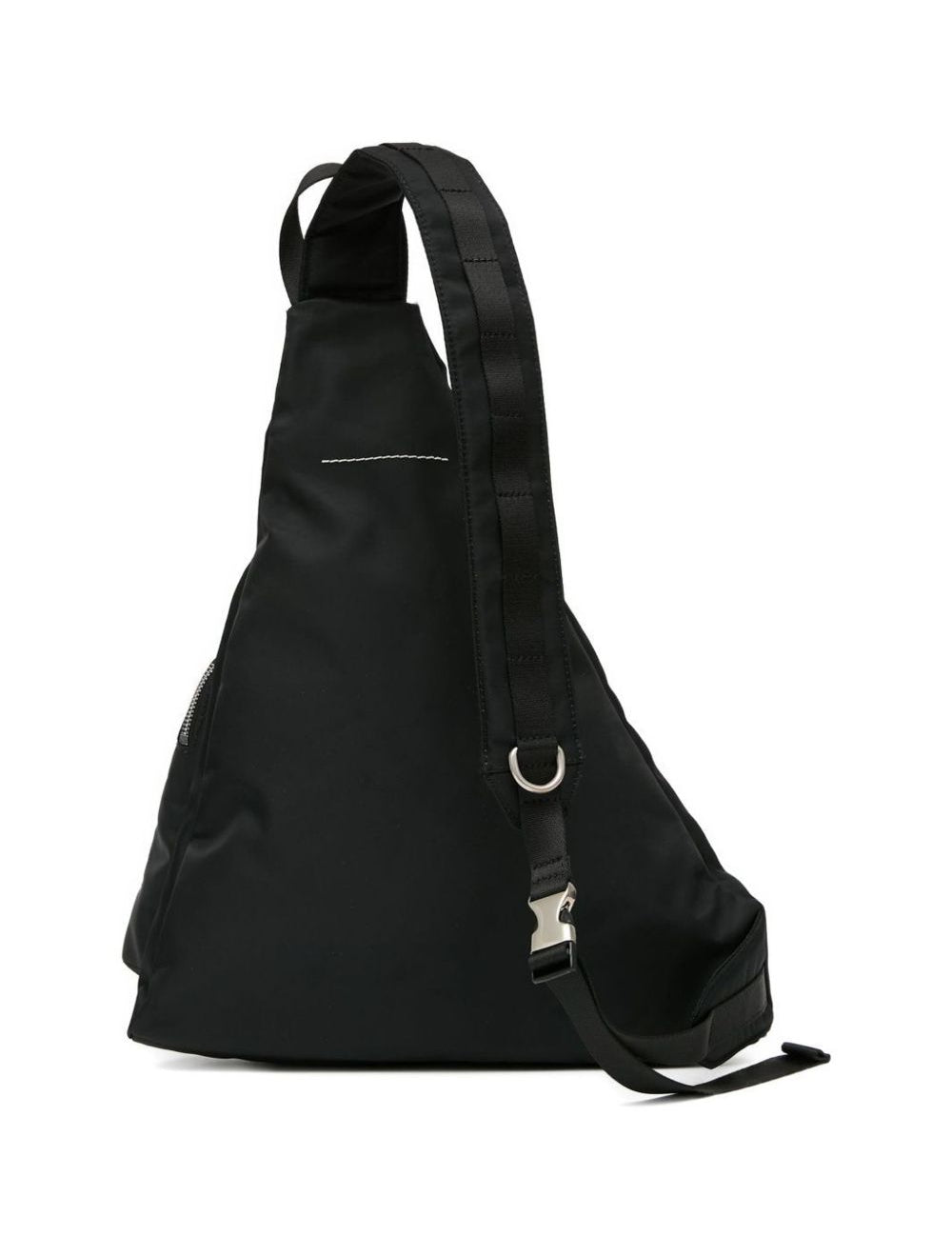 Borsa a tracolla asimmetrica con zip in nero Mm6 maison margiela - donna 