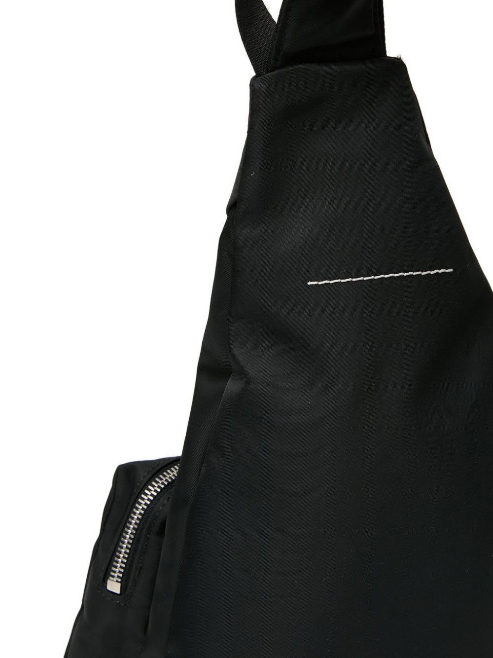 Borsa a tracolla asimmetrica con zip in nero Mm6 maison margiela - donna 