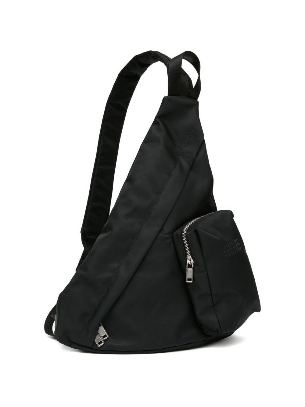 Borsa a tracolla asimmetrica con zip in nero Mm6 maison margiela - donna 