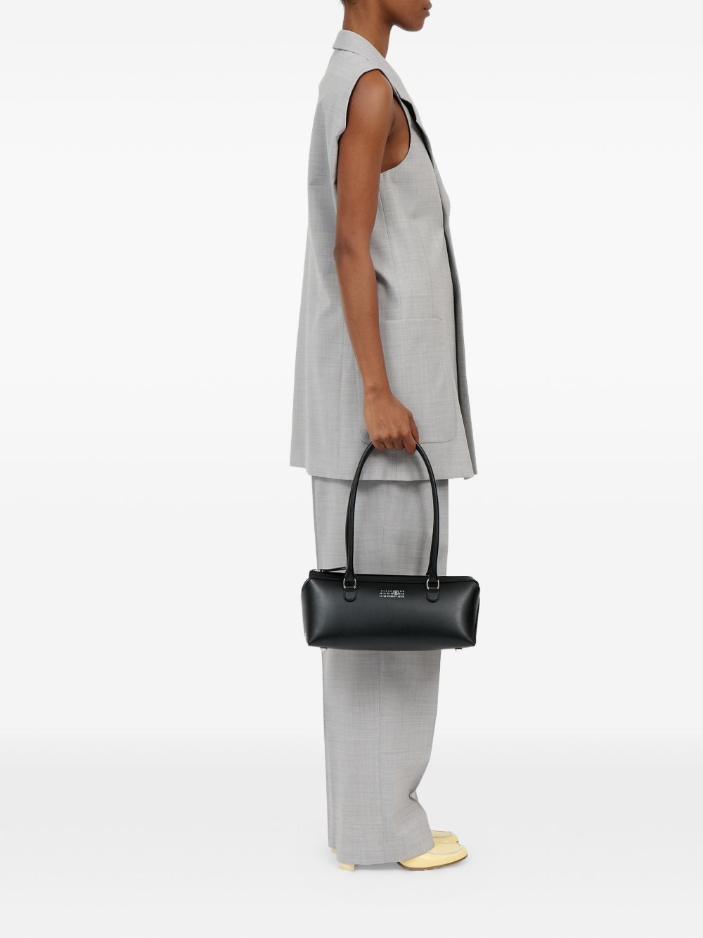 Borsa a spalla bauletto J medium in nero MM6 Maison Margiela - donna 