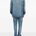 Camicia denim a maniche lunghe in blu Mm6 maison margiela - uomo 