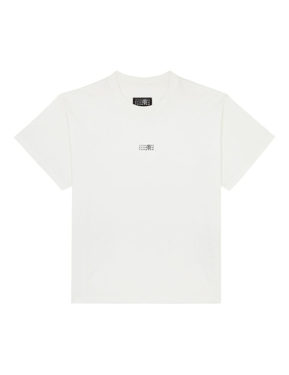 T-shirt girocollo con logo in bianco Mm6 maison margiela - uomo 