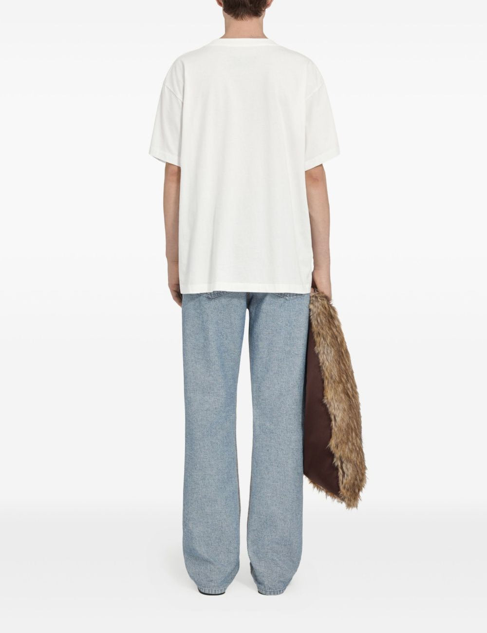 T-shirt girocollo con logo in bianco Mm6 maison margiela - uomo 