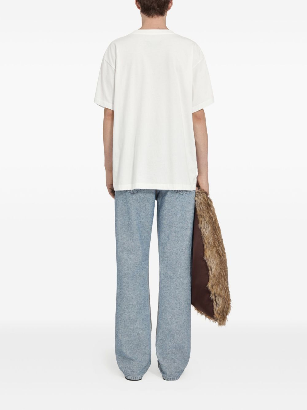 T-shirt girocollo con logo in bianco Mm6 maison margiela - uomo 