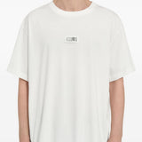 T-shirt girocollo con logo in bianco Mm6 maison margiela - uomo 