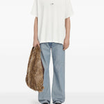 T-shirt girocollo con logo in bianco Mm6 maison margiela - uomo 