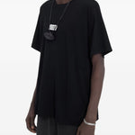 T-shirt girocollo con logo in nero Mm6 maison margiela - uomo 