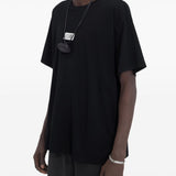 T-shirt girocollo con logo in nero Mm6 maison margiela - uomo 