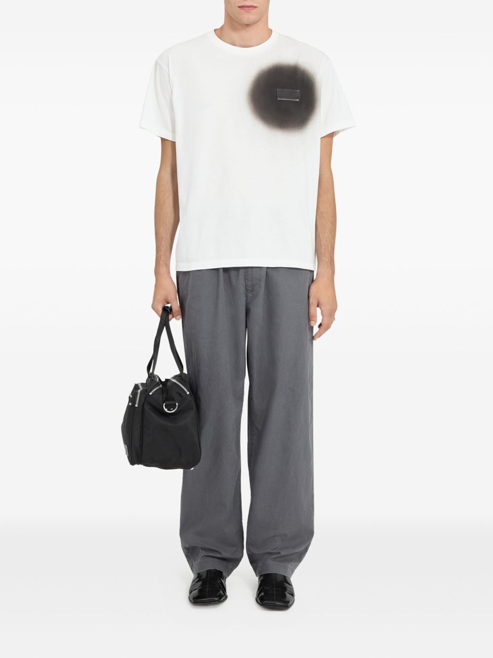 T-shirt con stampa in bainco Mm6 maison margiela - uomo 