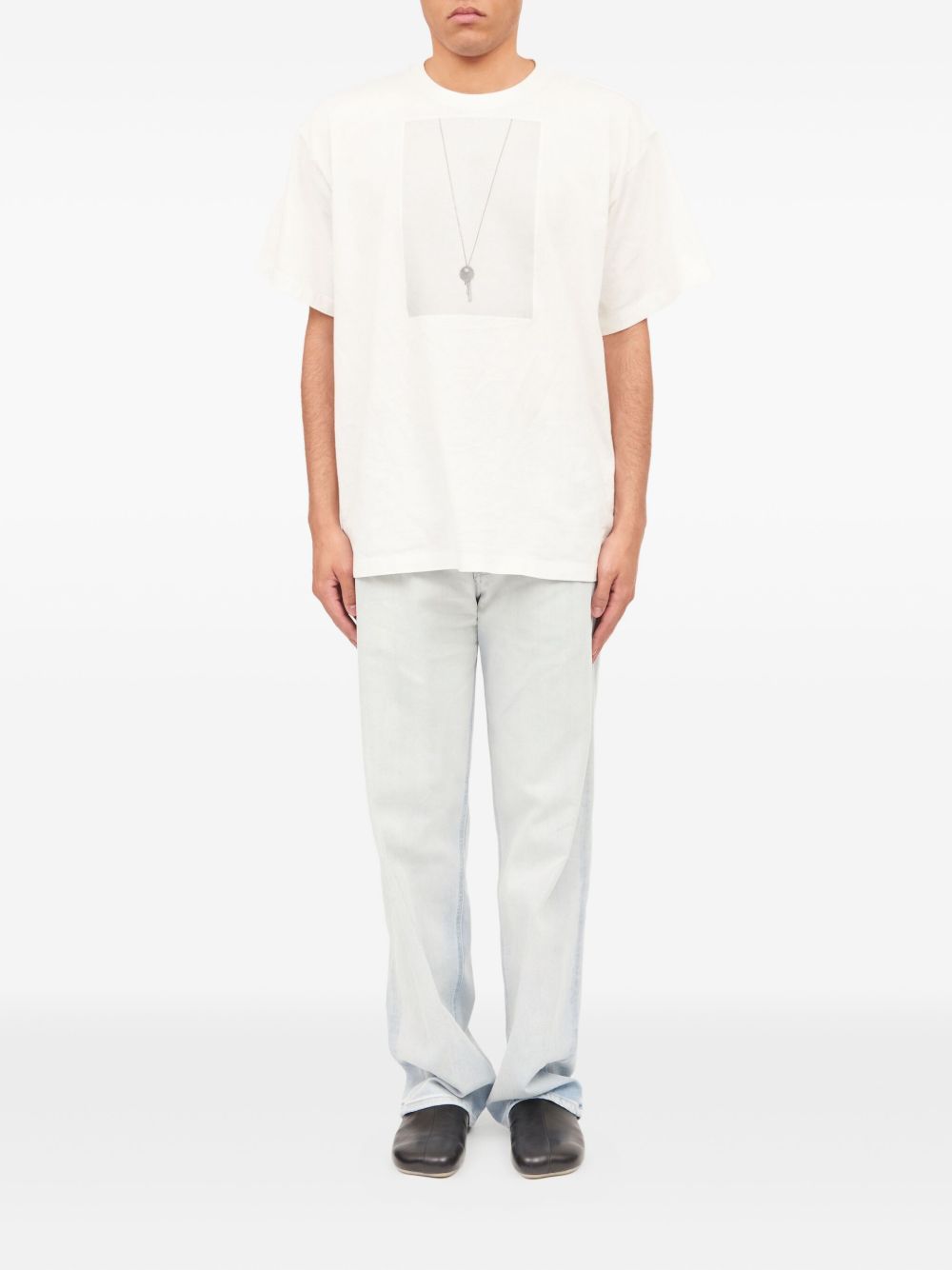 T-shirt girocollo in bianco Mm6 maison margiela - uomo 