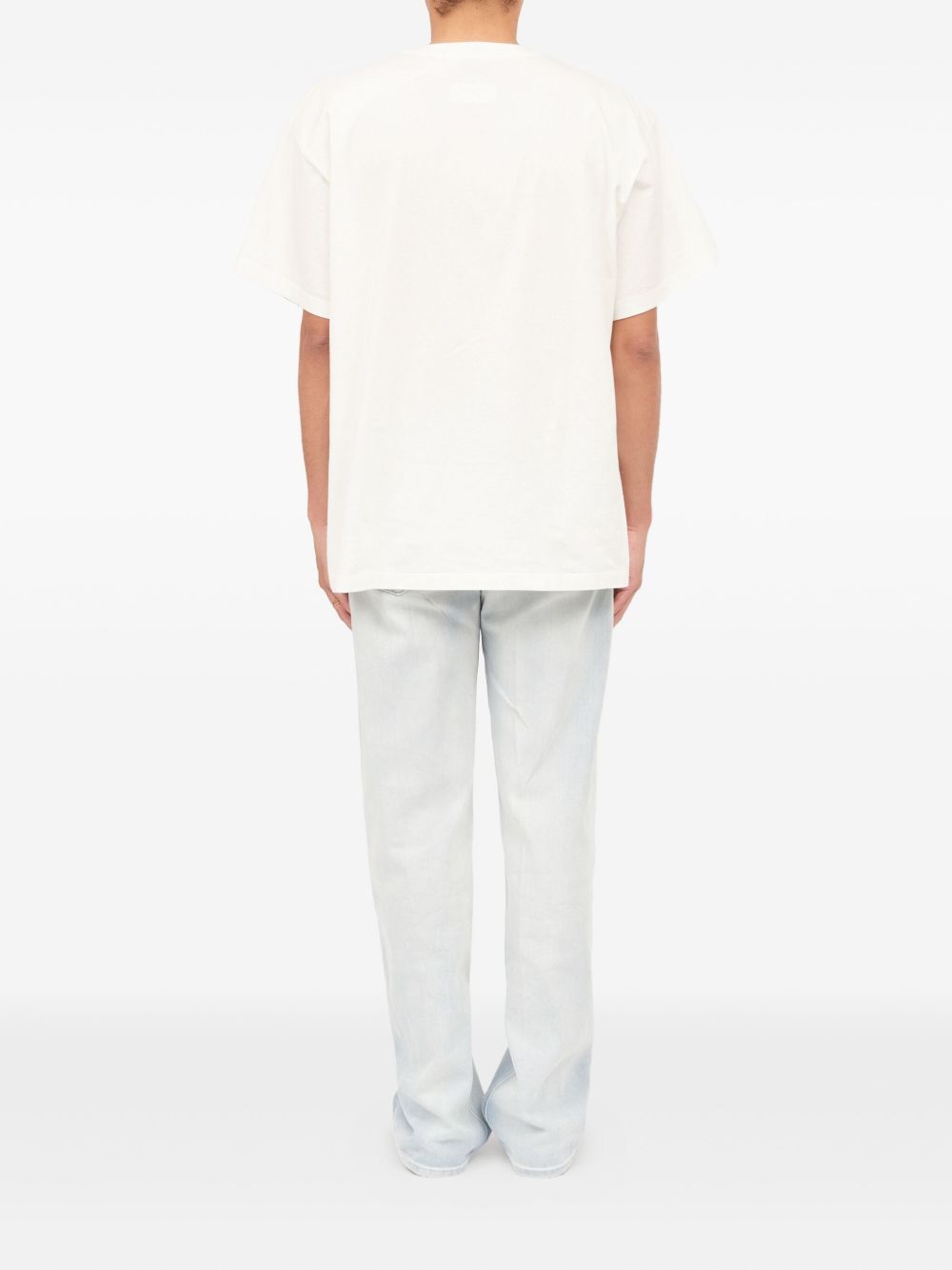 T-shirt girocollo in bianco Mm6 maison margiela - uomo 